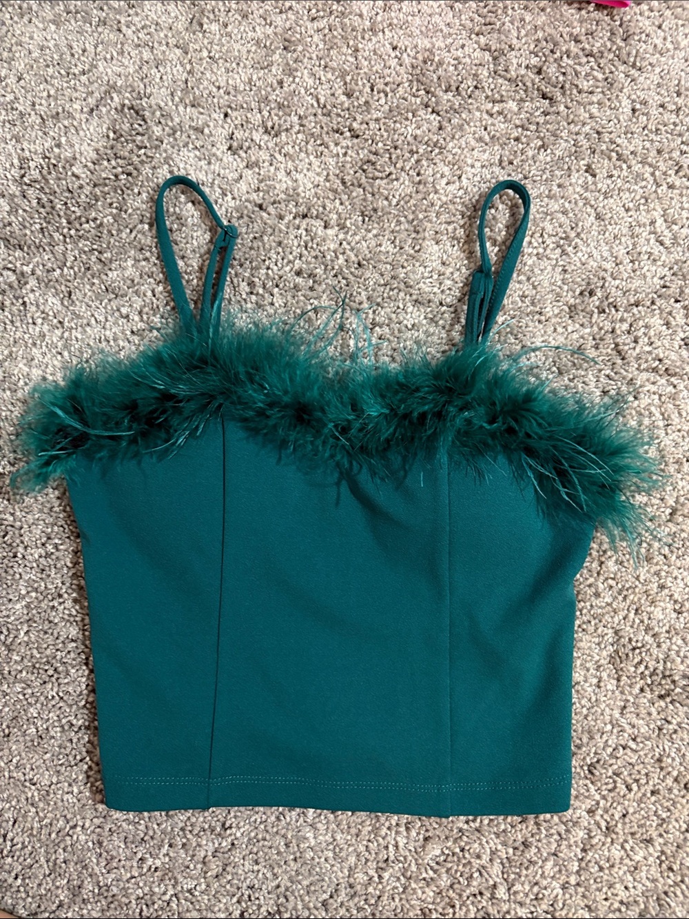 Thirty/Thirty green feather top